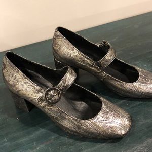 Silver Mary Janes